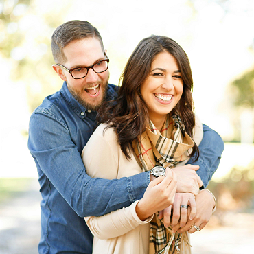 Smiling man and woman